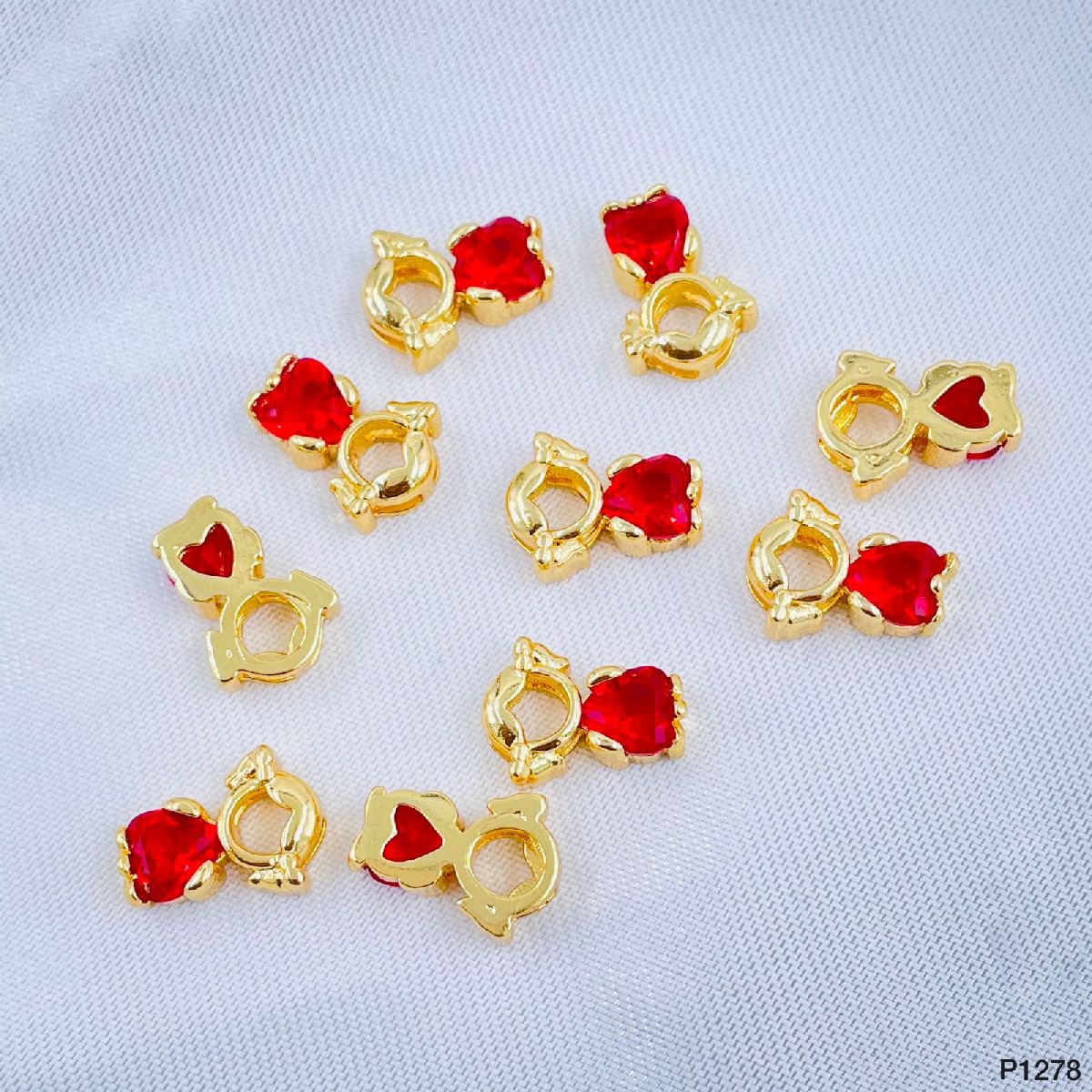 Baby Girl Gold Maroon Red Crystal Copper Centre Pcs For Women Bulk