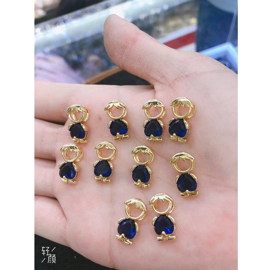 Baby Girl Gold Blue Crystal Copper Centre Pcs For Women Bulk