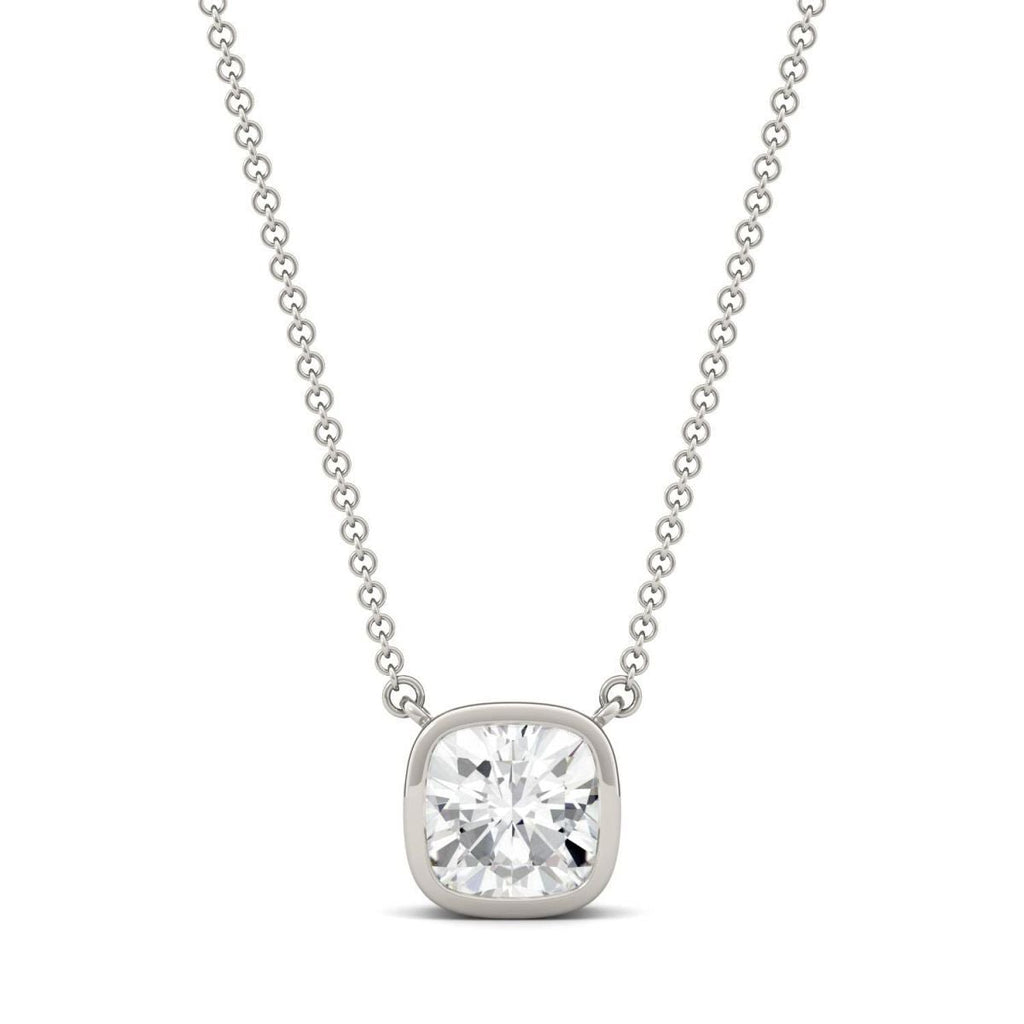 Princess Cut American Diamond Silver Necklace Pendant Chain Bulk