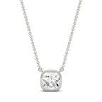 Princess Cut American Diamond Silver Necklace Pendant Chain Bulk