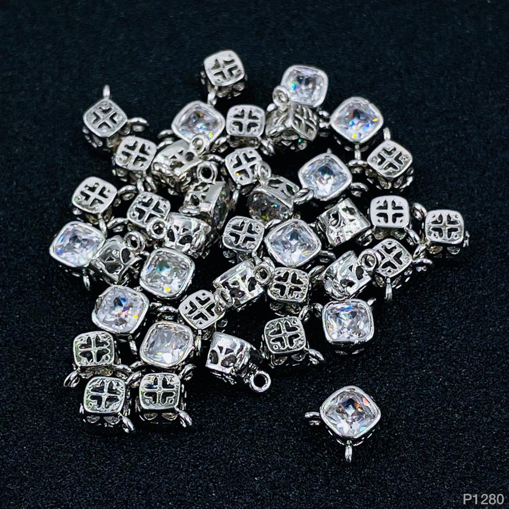 Cushion Cut Dainty Solitaire Cubic Zirconia Silver Pendant Women Bulk