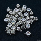 Cushion Cut Dainty Solitaire Cubic Zirconia Silver Pendant Women Bulk
