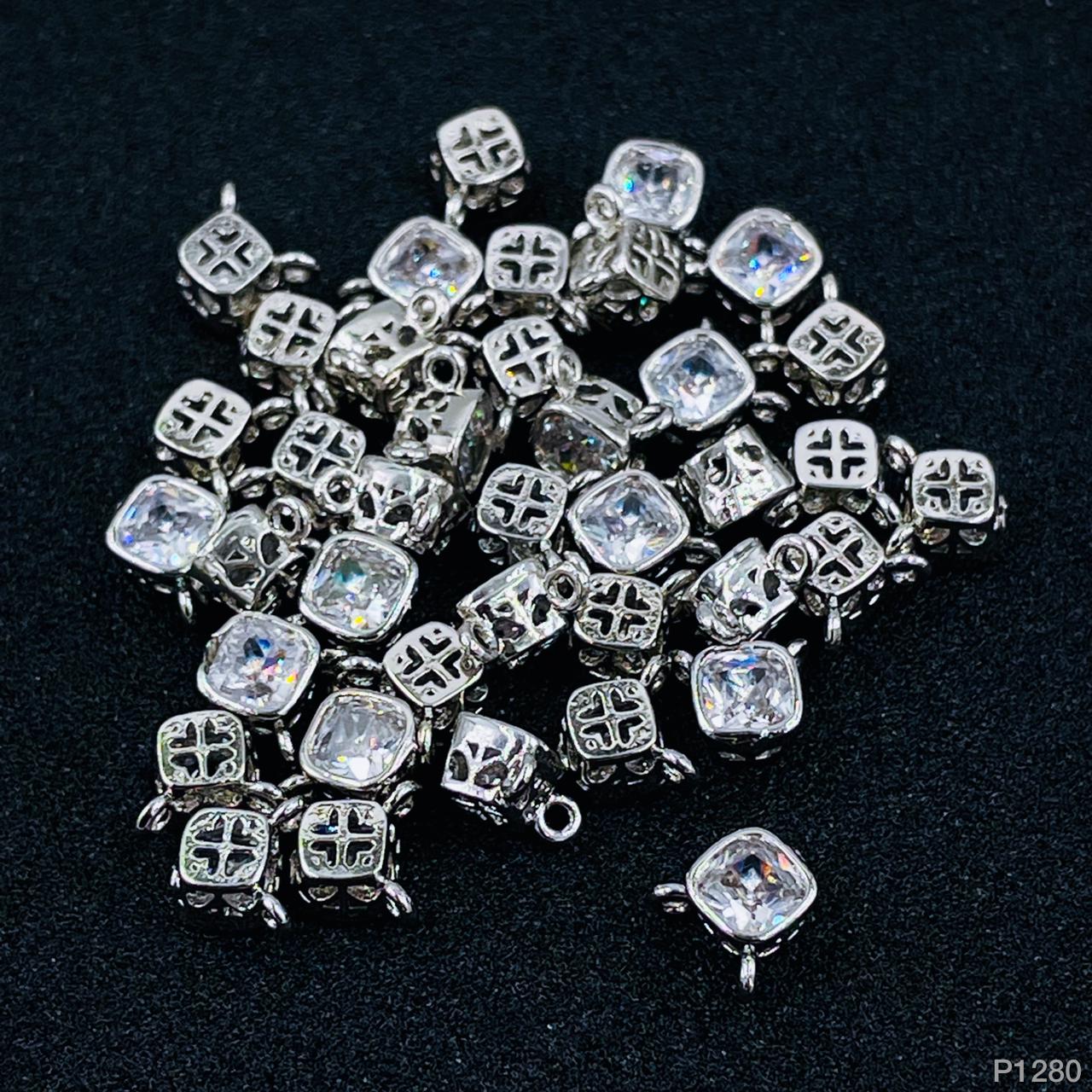 Cushion Cut Dainty Solitaire Cubic Zirconia Silver Pendant Women Bulk