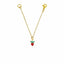 Strawberry Heart Fruit Red Green Gold Slim Link Chain Watch Charm Bulk