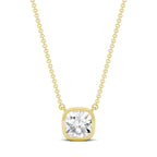 Princess Cut American Diamond Silver Necklace Pendant Chain Bulk