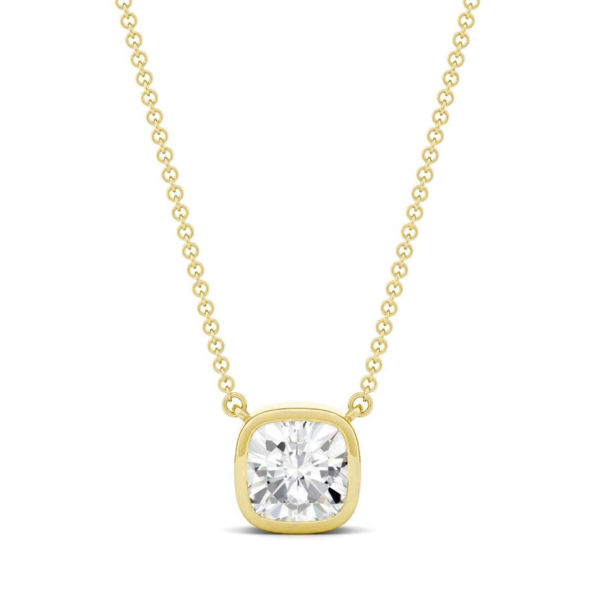 Princess Cut American Diamond Silver Necklace Pendant Chain Bulk