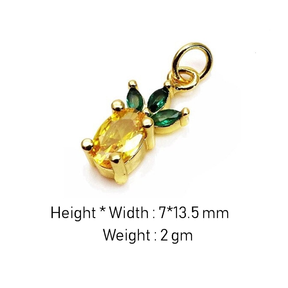 Pineapple Fruit Charms 18K Gold Pendant Chain Necklace For Girls Bulk