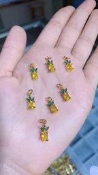 Pine Apple Gold Crystal Copper Charm For Women Bulk