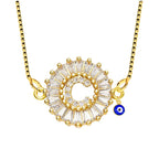 Evil Eye Cz Gold Initial Alphabet Letter B Necklace Pendant Chain
