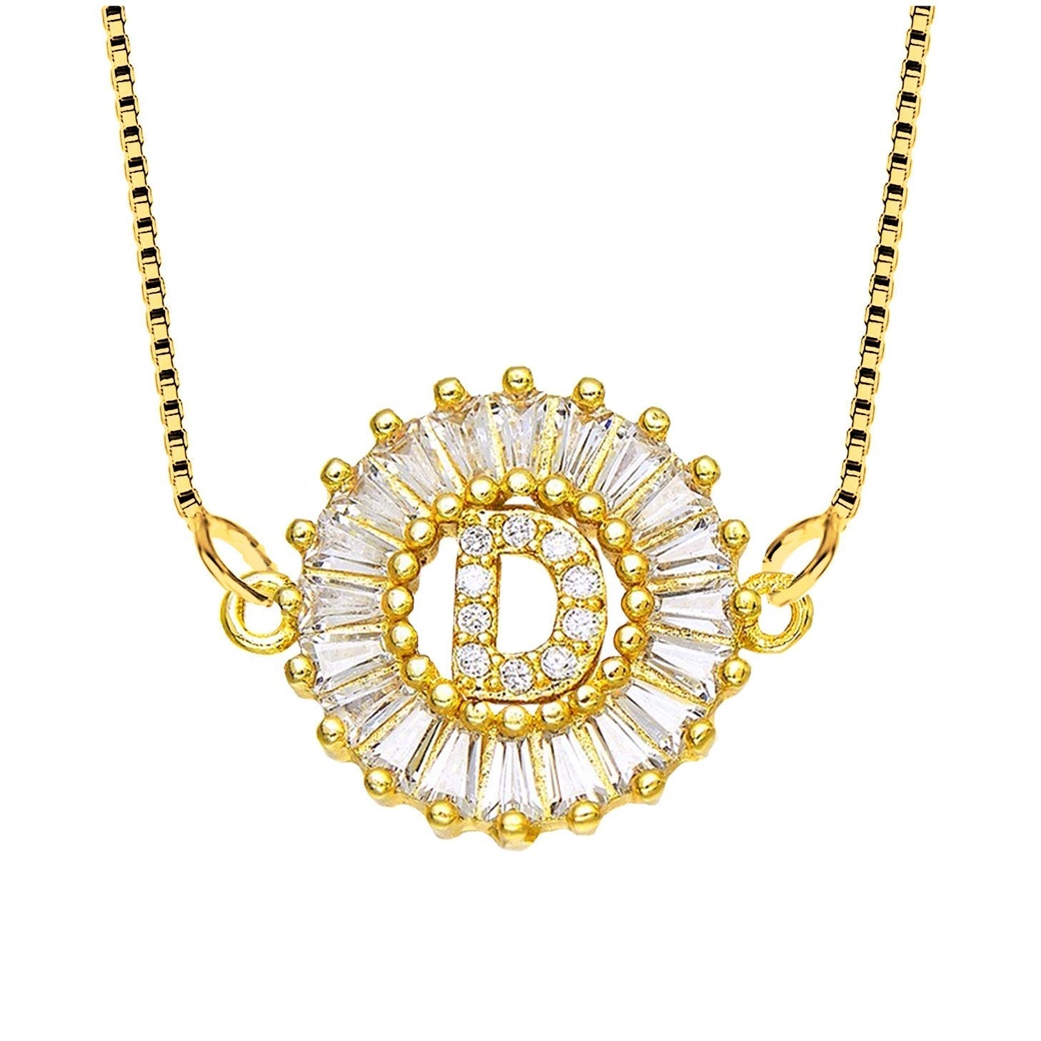 CZ Gold Initial Alphabet Letter B Necklace Pendant Chain Bulk