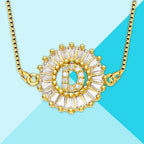 CZ Gold Initial Alphabet Letter B Necklace Pendant Chain Bulk