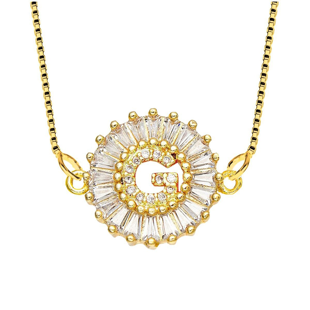 CZ Gold Initial Alphabet Letter B Necklace Pendant Chain Bulk
