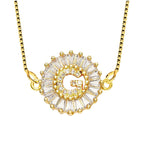 CZ Gold Initial Alphabet Letter B Necklace Pendant Chain Bulk