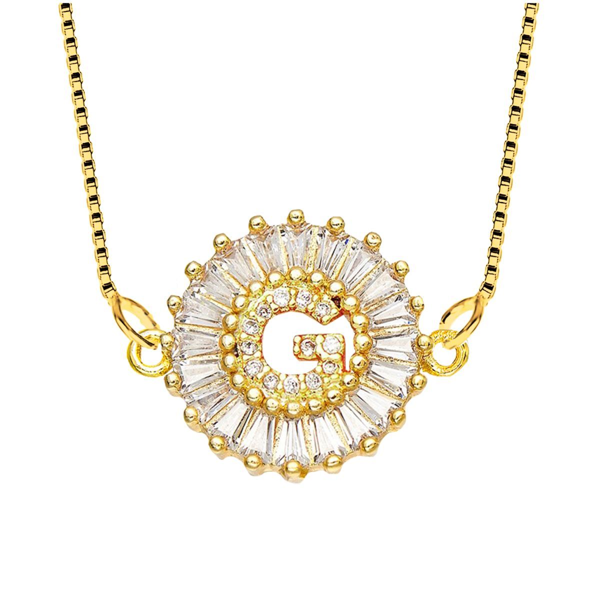 CZ Gold Initial Alphabet Letter B Necklace Pendant Chain Bulk