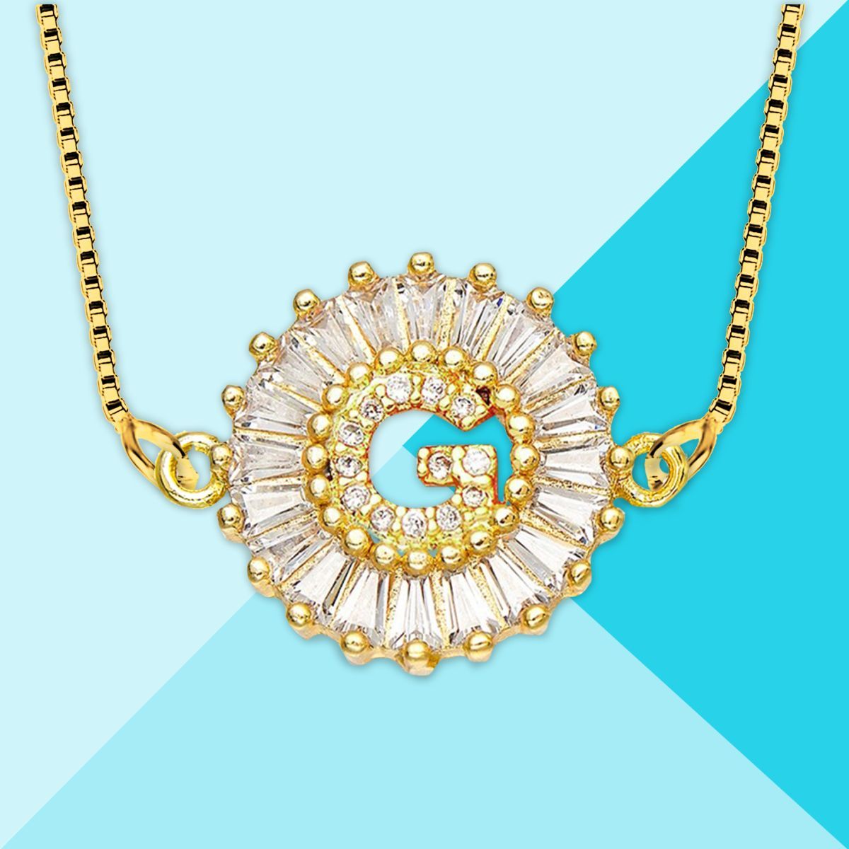 CZ Gold Initial Alphabet Letter B Necklace Pendant Chain Bulk