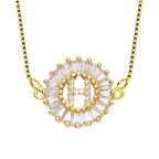 CZ Gold Initial Alphabet Letter B Necklace Pendant Chain Bulk