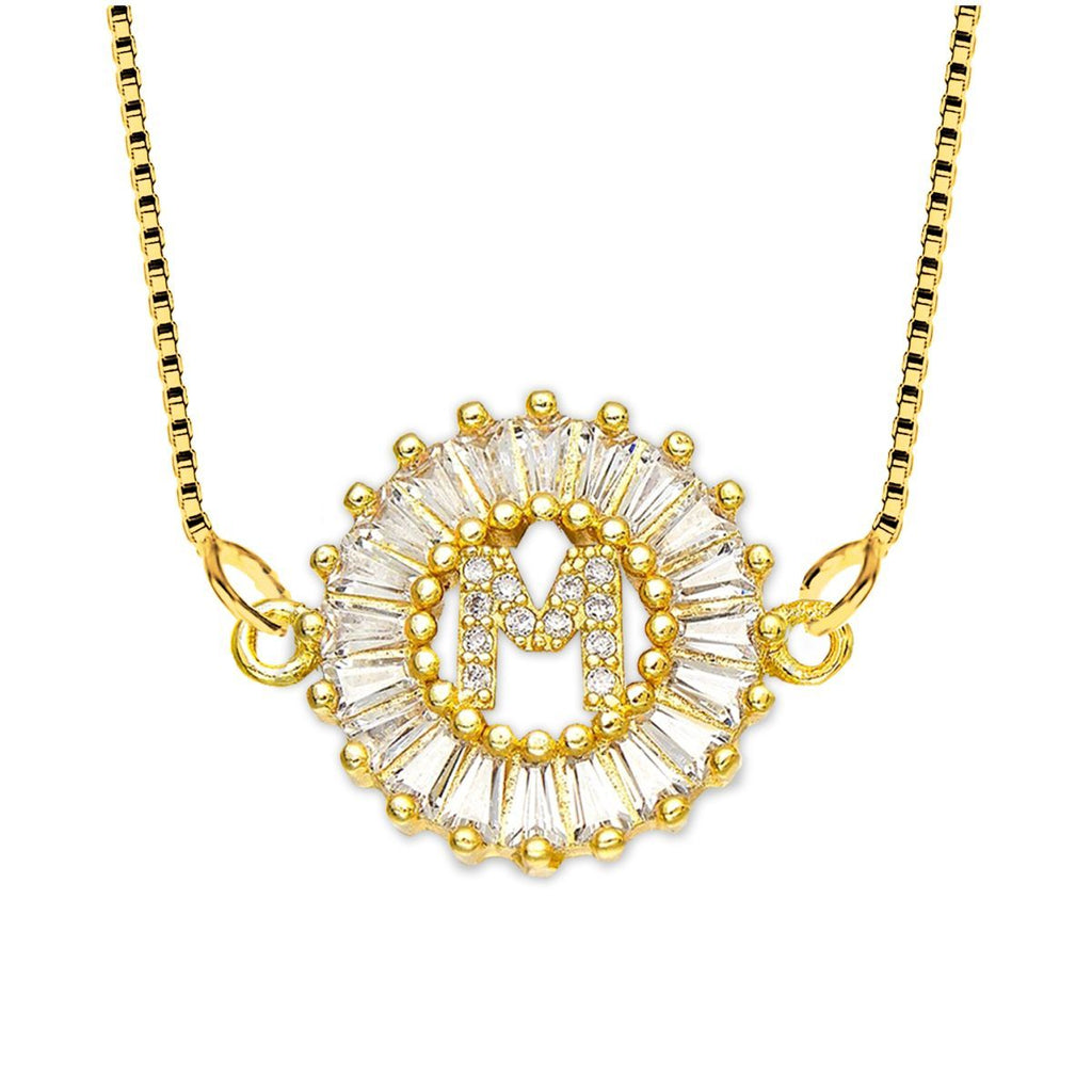CZ Gold Initial Alphabet Letter B Necklace Pendant Chain Bulk