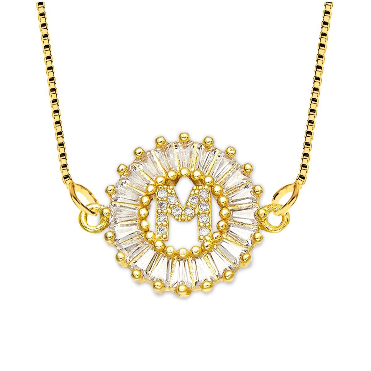 CZ Gold Initial Alphabet Letter B Necklace Pendant Chain Bulk