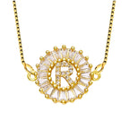 CZ Gold Initial Alphabet Letter B Necklace Pendant Chain Bulk