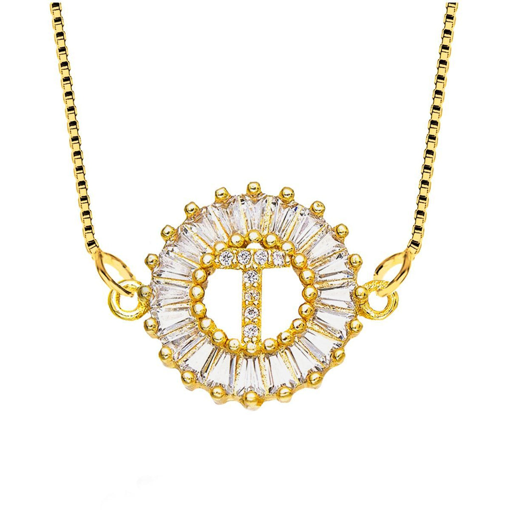 CZ Gold Initial Alphabet Letter B Necklace Pendant Chain Bulk