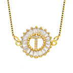 CZ Gold Initial Alphabet Letter B Necklace Pendant Chain Bulk