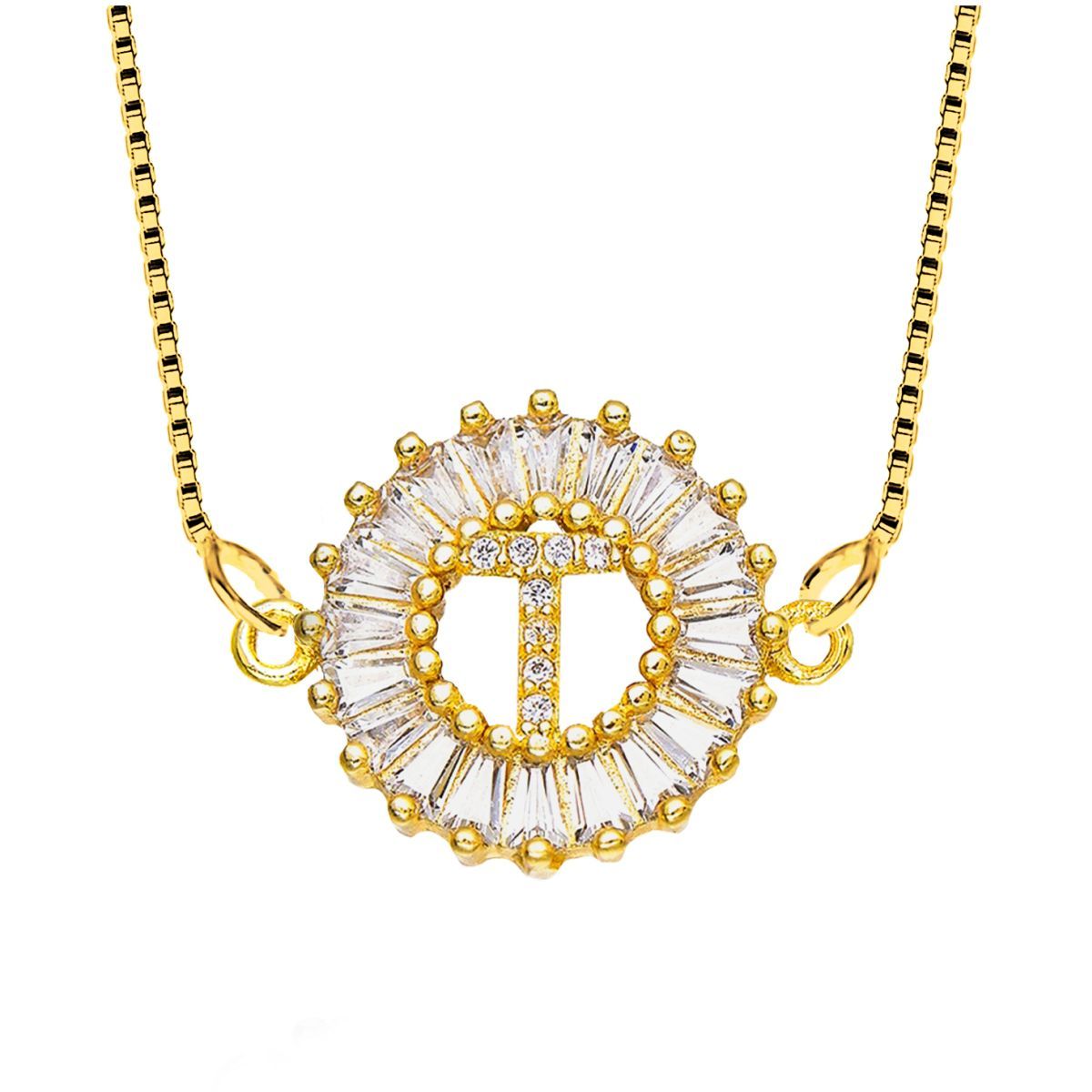 CZ Gold Initial Alphabet Letter B Necklace Pendant Chain Bulk