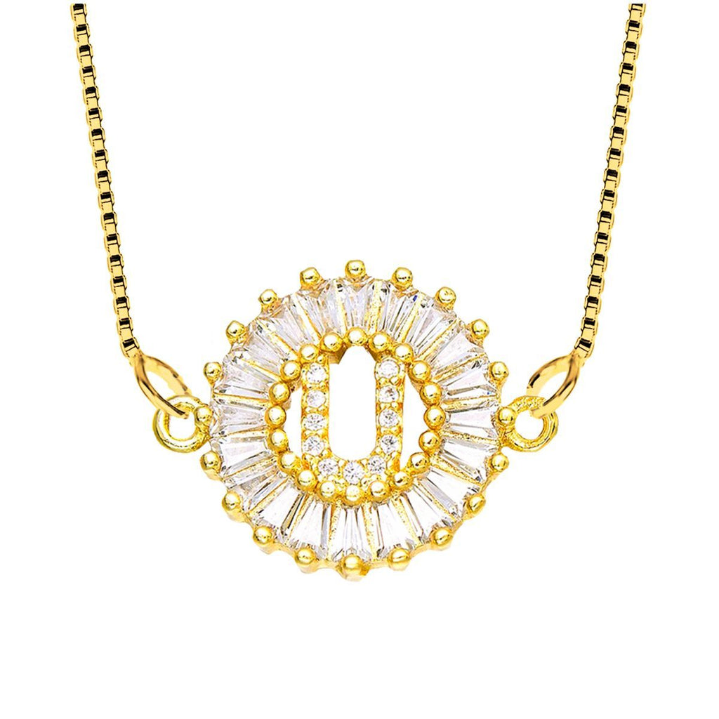 CZ Gold Initial Alphabet Letter B Necklace Pendant Chain Bulk