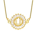 CZ Gold Initial Alphabet Letter B Necklace Pendant Chain Bulk