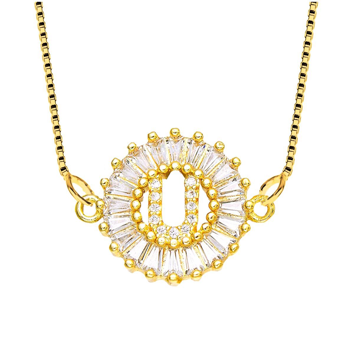 CZ Gold Initial Alphabet Letter B Necklace Pendant Chain Bulk