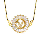 CZ Gold Initial Alphabet Letter B Necklace Pendant Chain Bulk