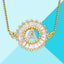 CZ Gold Initial Alphabet Letter B Necklace Pendant Chain Bulk