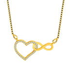 Infinity Heart 18K Gold Cubic Zirconia Pendant Chain Necklace Bulk