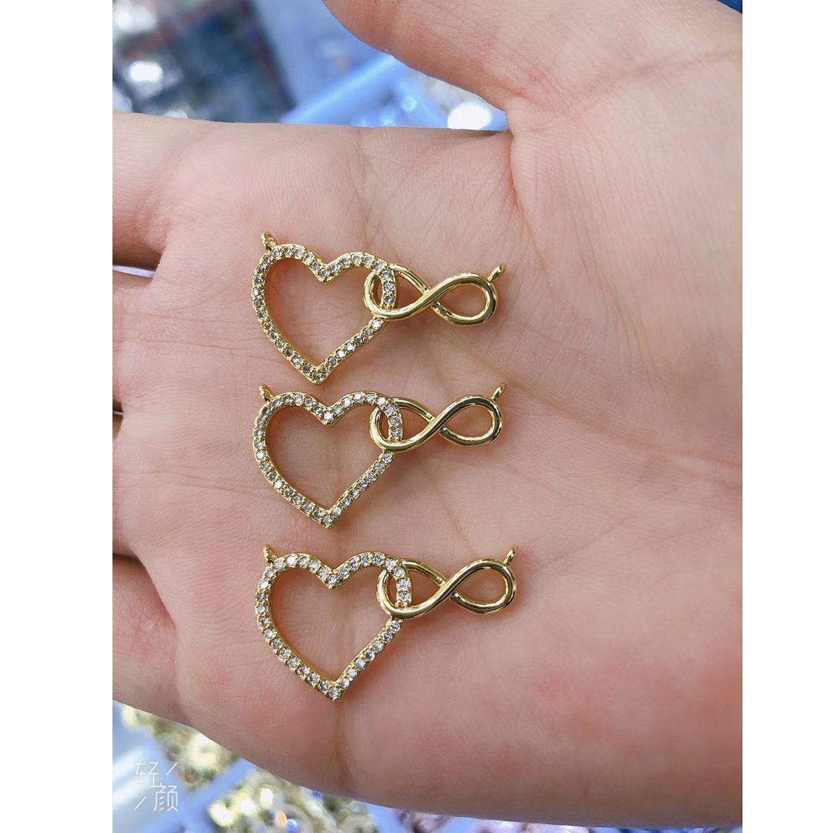 Heart Infinity Cubic Zirconia 18K Gold Centre Pcs For Women Bulk
