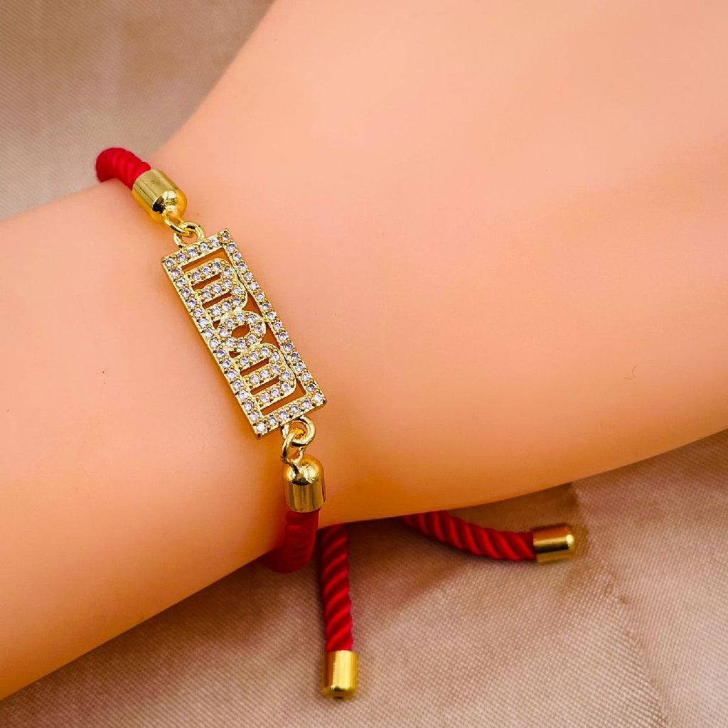 Mom Copper Gold Red Cubic Zirconia Thread Slider Bracelet Women Bulk