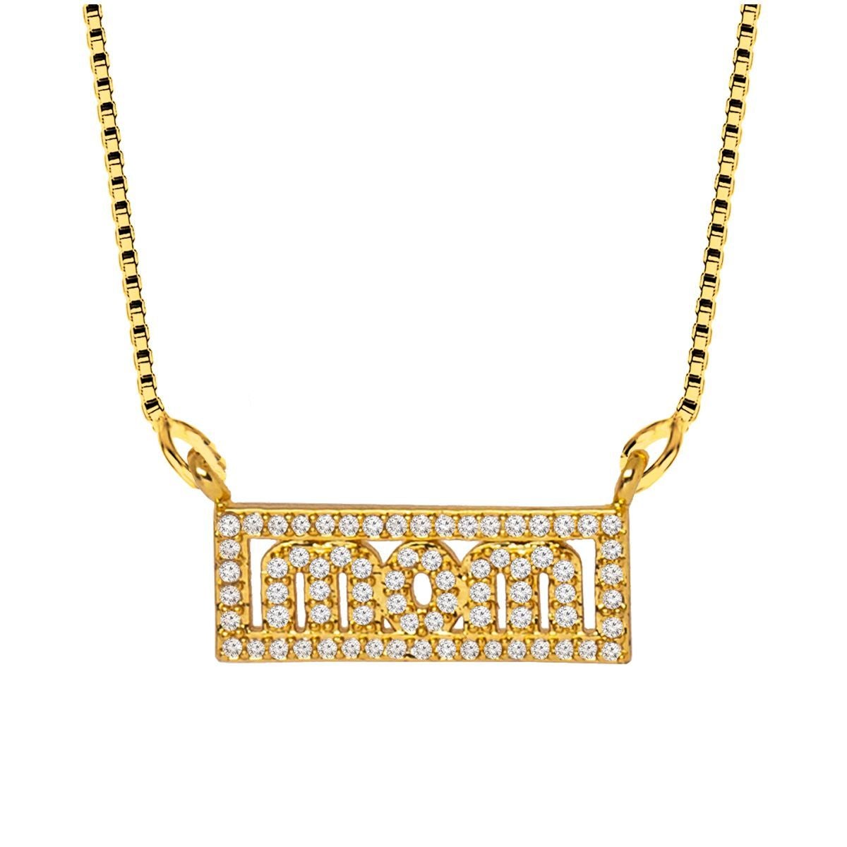 Love Mom Mother 18K Gold Cubic Zirconia Pendant Chain Necklace Bulk Secondary image