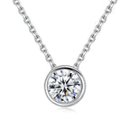 Solitaire American Diamond Silver Necklace Pendant Chain Bulk