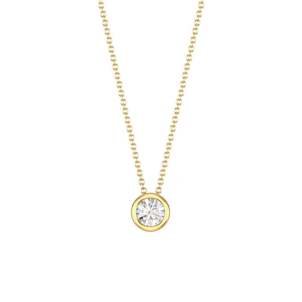 Solitaire American Diamond Silver Necklace Pendant Chain Bulk