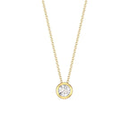 Solitaire American Diamond Silver Necklace Pendant Chain Bulk