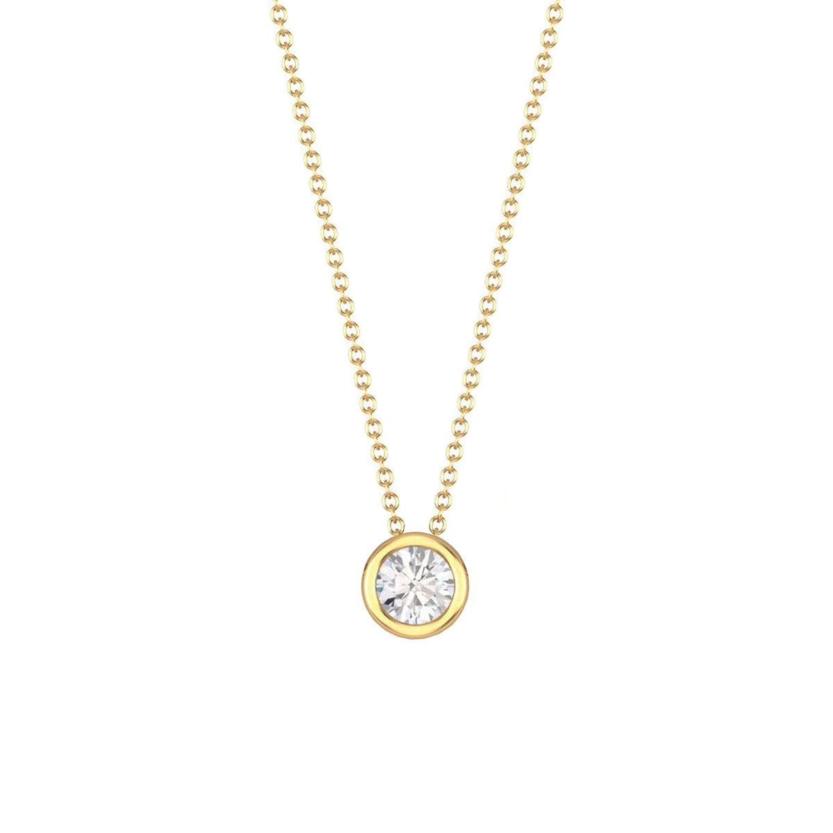 Solitaire American Diamond Silver Necklace Pendant Chain Bulk
