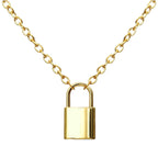 Padlock Lock Charm 18K Gold Plated Necklace Pendant Chain Girls Bulk