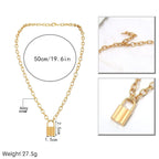 Padlock Lock Charm 18K Gold Plated Necklace Pendant Chain Girls Bulk