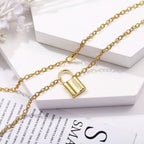 Padlock Lock Charm 18K Gold Plated Necklace Pendant Chain Girls Bulk