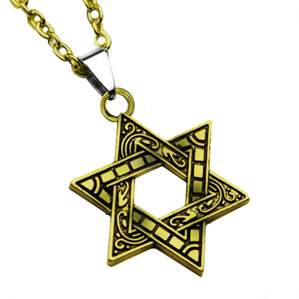 Star Of David Copper Necklace Pendant Chain Bulk