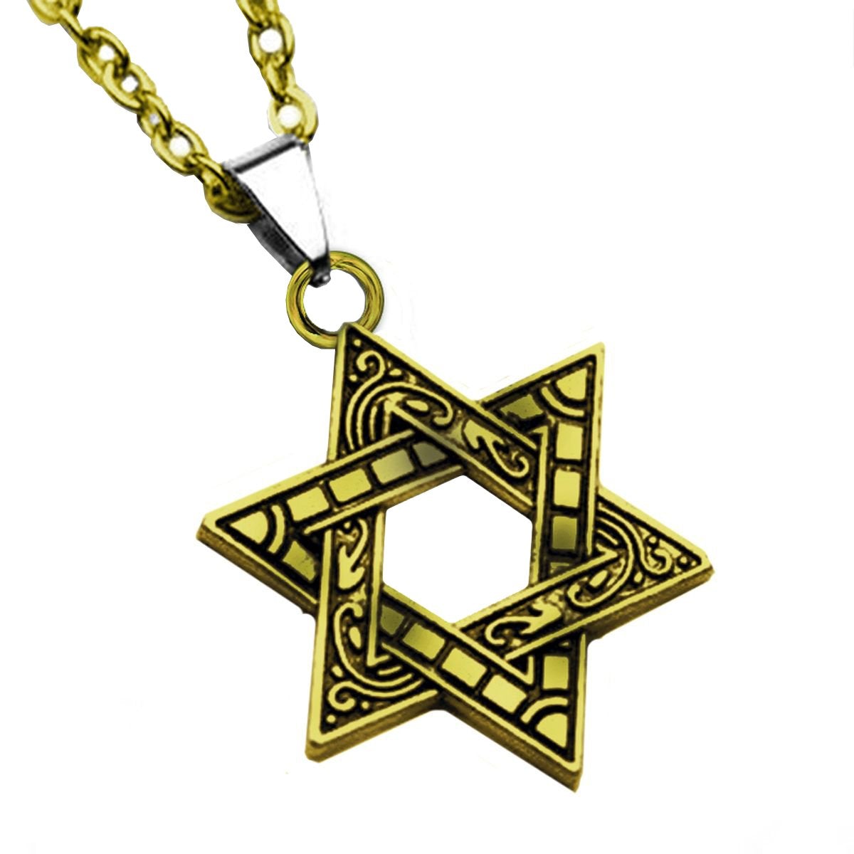Star Of David Copper Necklace Pendant Chain Bulk