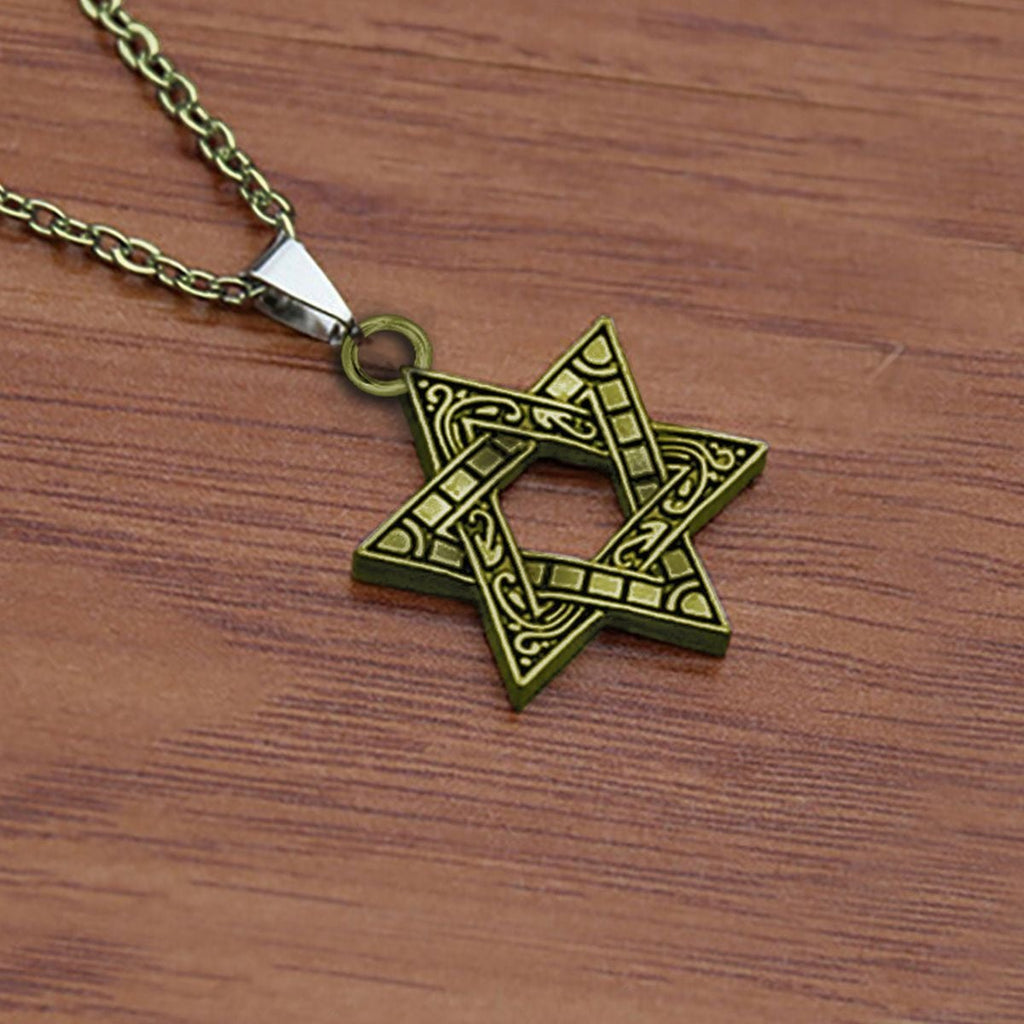 Star Of David Copper Necklace Pendant Chain Bulk