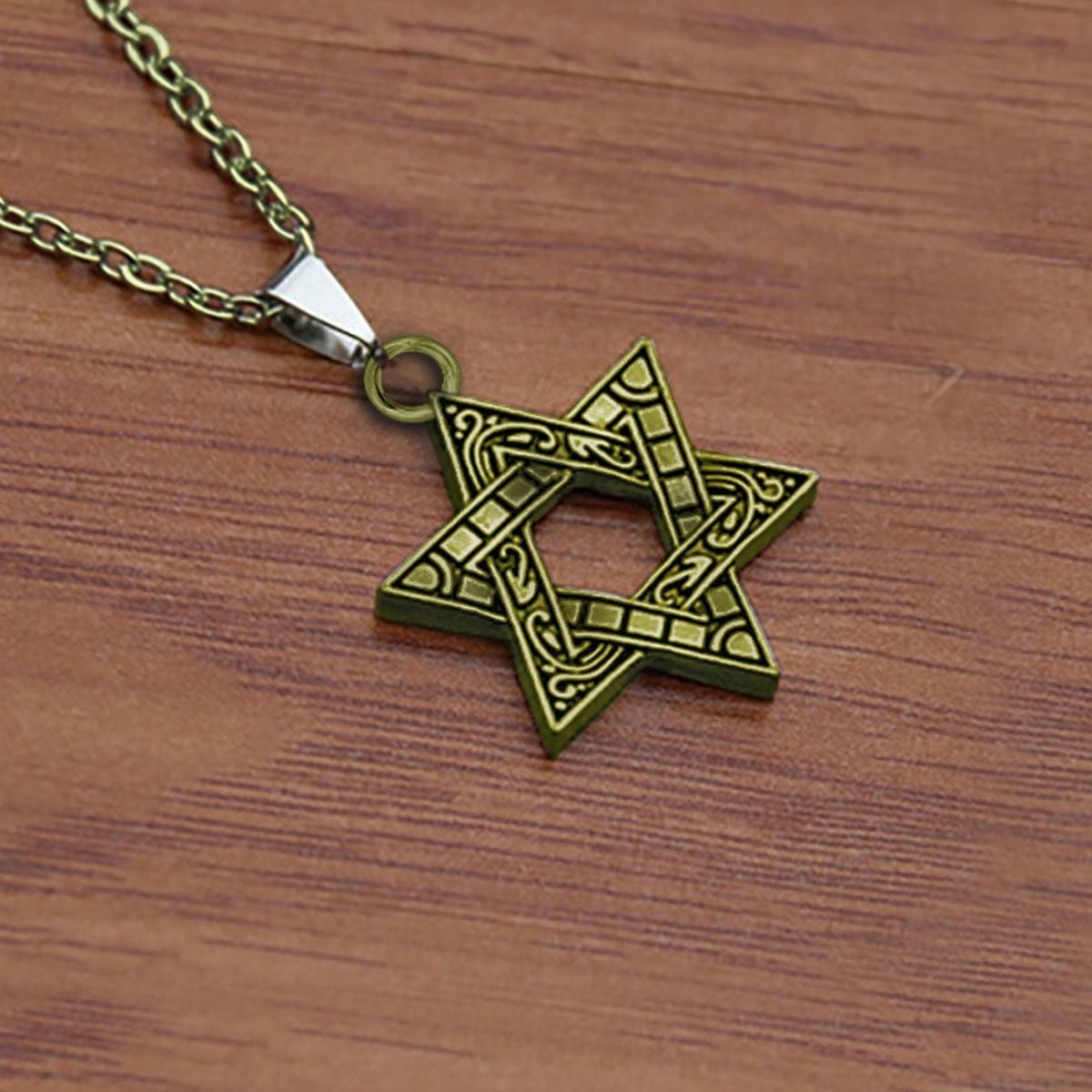 Star Of David Copper Necklace Pendant Chain Bulk