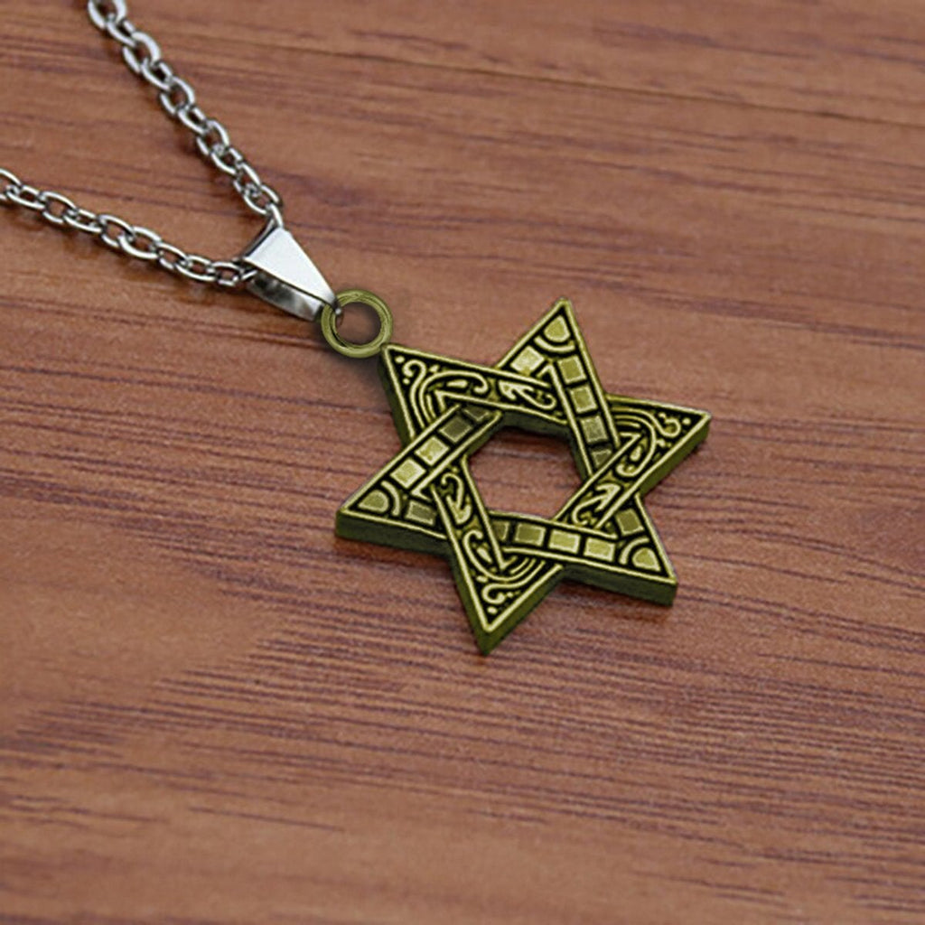 Star Of David Copper Necklace Pendant Chain Bulk