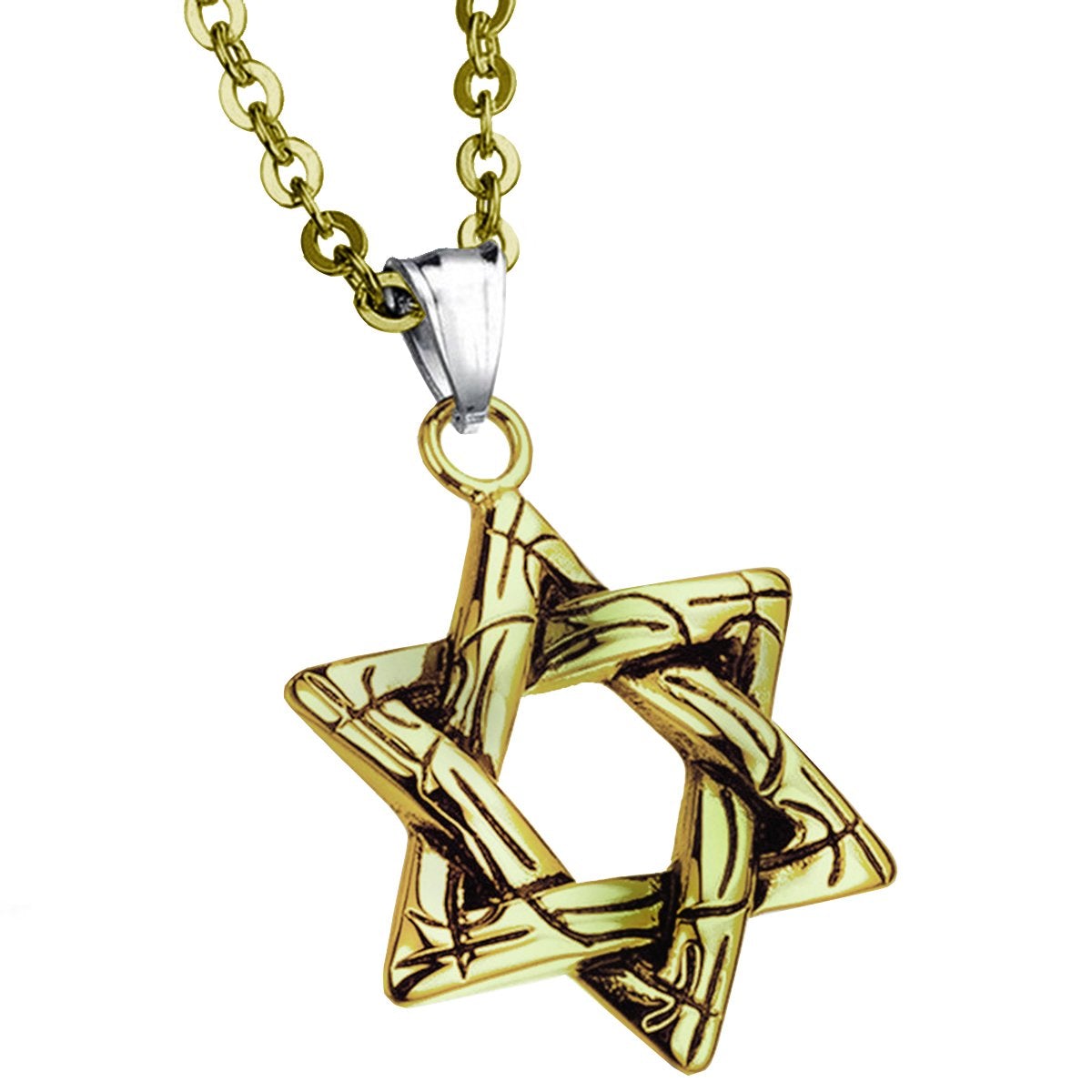 Star Of David Copper Necklace Pendant Chain Bulk