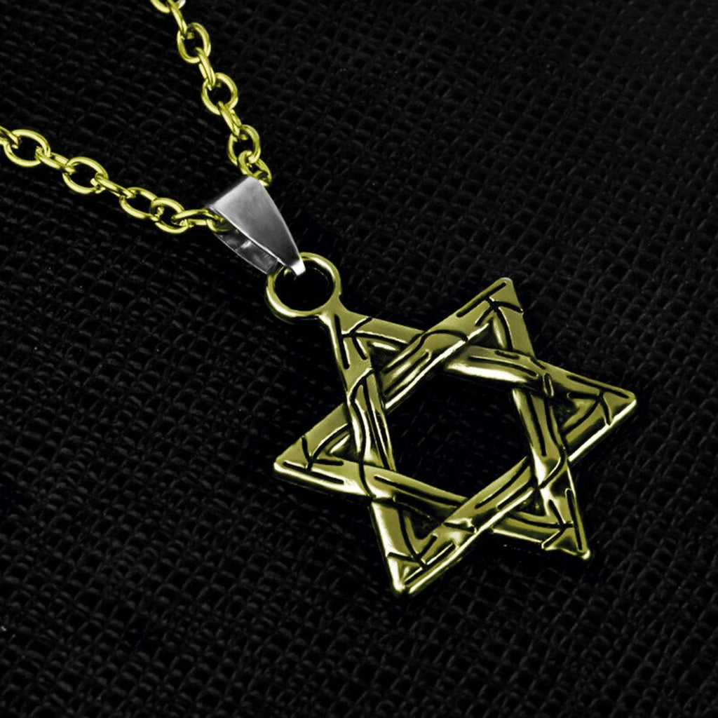 Star Of David Copper Necklace Pendant Chain Bulk