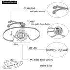 Initial Alphabet Large Letter CZ Silver Slider Bracelet Bulk